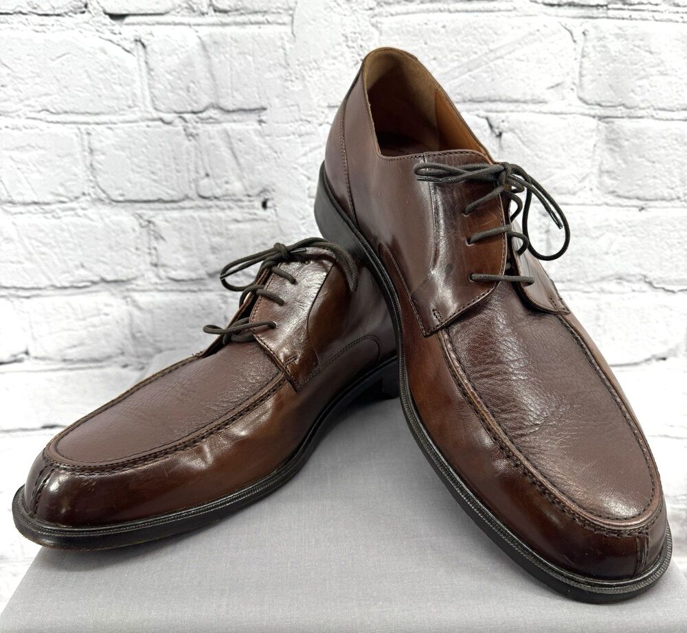 Bostonian Men's Sz 13 Wide Brown Derby Oxfords Leather Oxford Shoes 24863 Italy